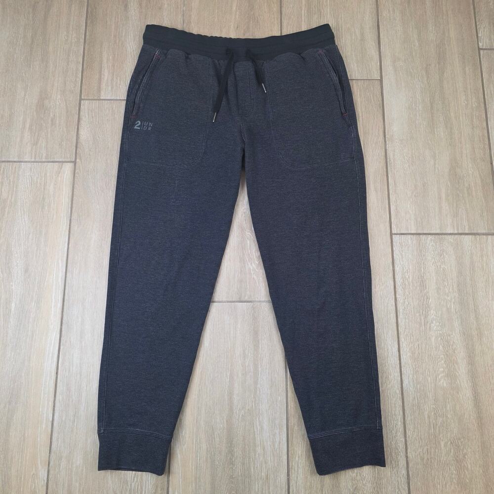 2UNDR Men's Cotton Blend Houndstooth Plaid Leisure Lounge Pants Size L
